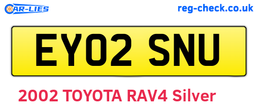 EY02SNU are the vehicle registration plates.