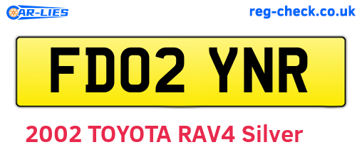 FD02YNR are the vehicle registration plates.