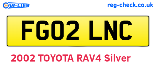 FG02LNC are the vehicle registration plates.