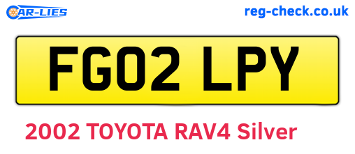 FG02LPY are the vehicle registration plates.