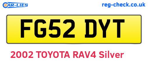 FG52DYT are the vehicle registration plates.