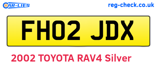 FH02JDX are the vehicle registration plates.