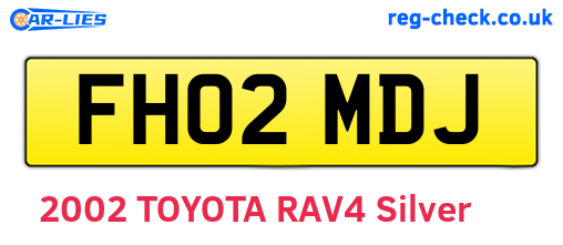 FH02MDJ are the vehicle registration plates.