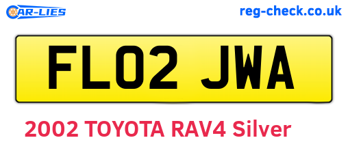 FL02JWA are the vehicle registration plates.