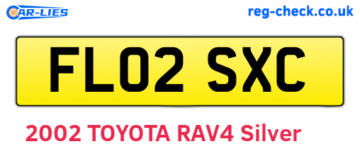 FL02SXC are the vehicle registration plates.