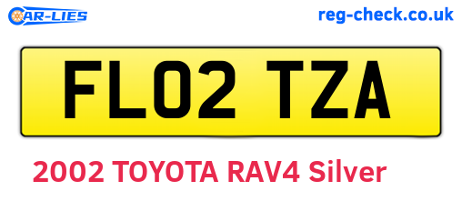 FL02TZA are the vehicle registration plates.