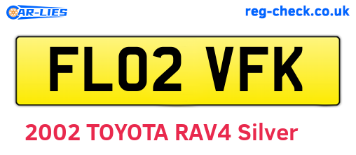 FL02VFK are the vehicle registration plates.