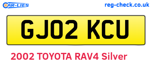 GJ02KCU are the vehicle registration plates.