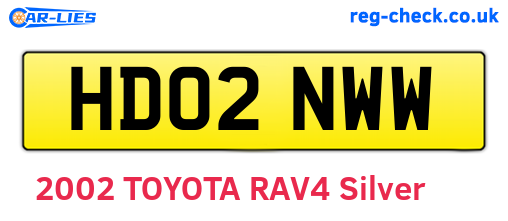 HD02NWW are the vehicle registration plates.