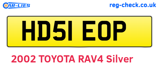 HD51EOP are the vehicle registration plates.