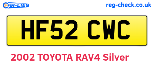 HF52CWC are the vehicle registration plates.