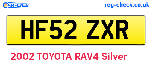 HF52ZXR are the vehicle registration plates.