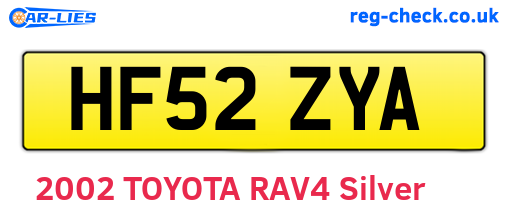 HF52ZYA are the vehicle registration plates.