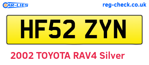 HF52ZYN are the vehicle registration plates.