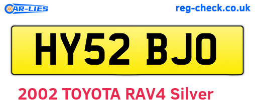 HY52BJO are the vehicle registration plates.