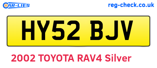 HY52BJV are the vehicle registration plates.