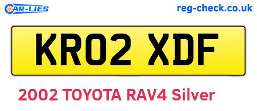 KR02XDF are the vehicle registration plates.