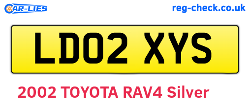 LD02XYS are the vehicle registration plates.