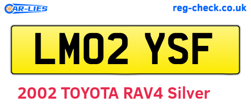 LM02YSF are the vehicle registration plates.