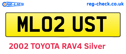 ML02UST are the vehicle registration plates.