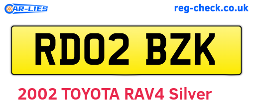 RD02BZK are the vehicle registration plates.