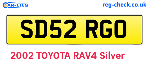 SD52RGO are the vehicle registration plates.