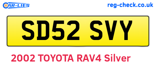 SD52SVY are the vehicle registration plates.