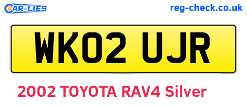 WK02UJR are the vehicle registration plates.
