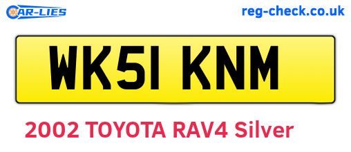 WK51KNM are the vehicle registration plates.