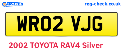 WR02VJG are the vehicle registration plates.