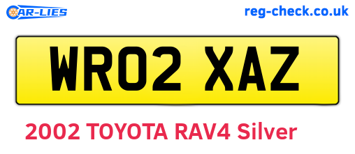 WR02XAZ are the vehicle registration plates.