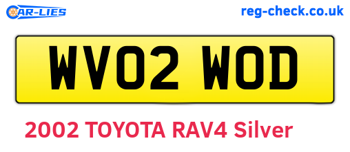 WV02WOD are the vehicle registration plates.