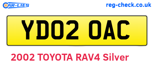YD02OAC are the vehicle registration plates.