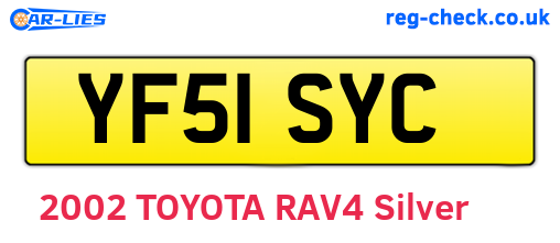 YF51SYC are the vehicle registration plates.