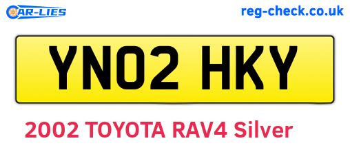 YN02HKY are the vehicle registration plates.