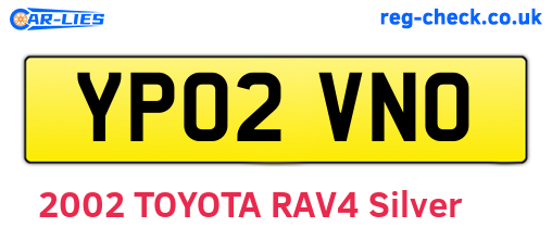 YP02VNO are the vehicle registration plates.