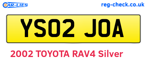 YS02JOA are the vehicle registration plates.