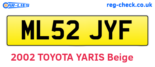 ML52JYF are the vehicle registration plates.