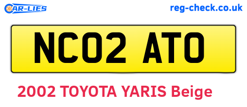 NC02ATO are the vehicle registration plates.