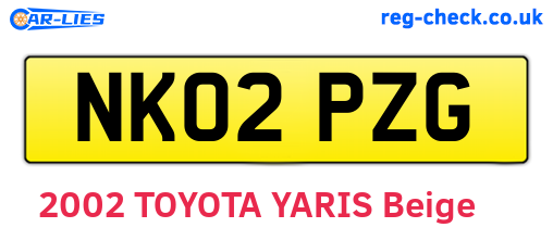 NK02PZG are the vehicle registration plates.