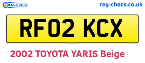 RF02KCX are the vehicle registration plates.