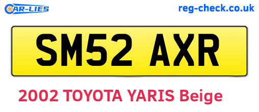 SM52AXR are the vehicle registration plates.