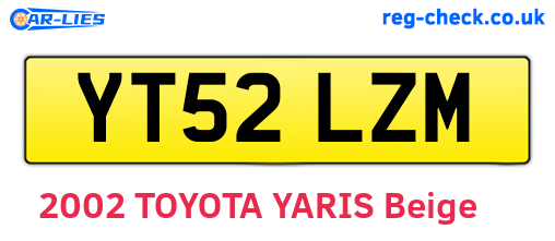 YT52LZM are the vehicle registration plates.