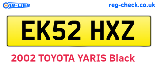 EK52HXZ are the vehicle registration plates.