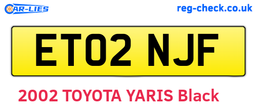 ET02NJF are the vehicle registration plates.
