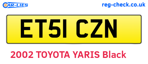 ET51CZN are the vehicle registration plates.