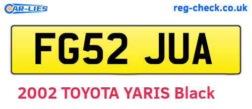 FG52JUA are the vehicle registration plates.
