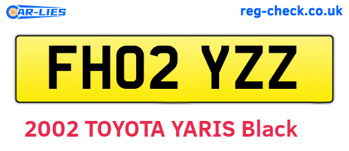 FH02YZZ are the vehicle registration plates.