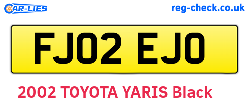 FJ02EJO are the vehicle registration plates.