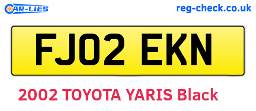 FJ02EKN are the vehicle registration plates.